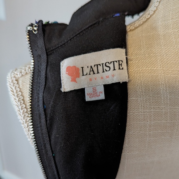 Deep Plunge Sequin Dress with attached chocker neckline - Picture 5 of 5